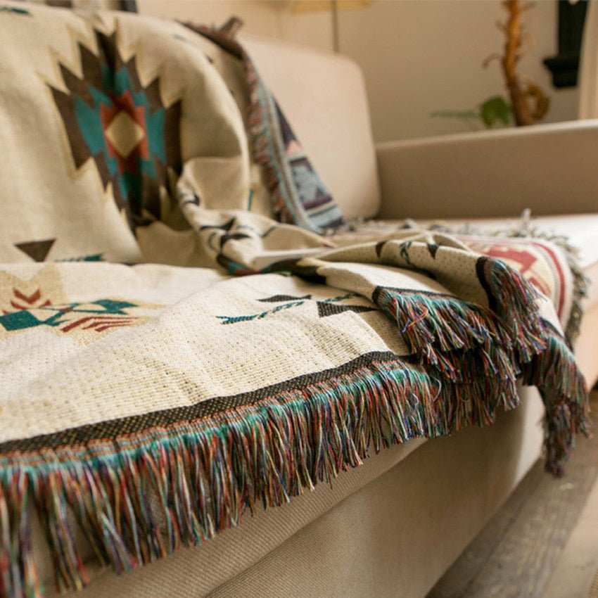 Orvain | Coperta Bohemien Intrecciata con Design Stampato in Tre Dimensioni per Soggiorno e Camera da Letto