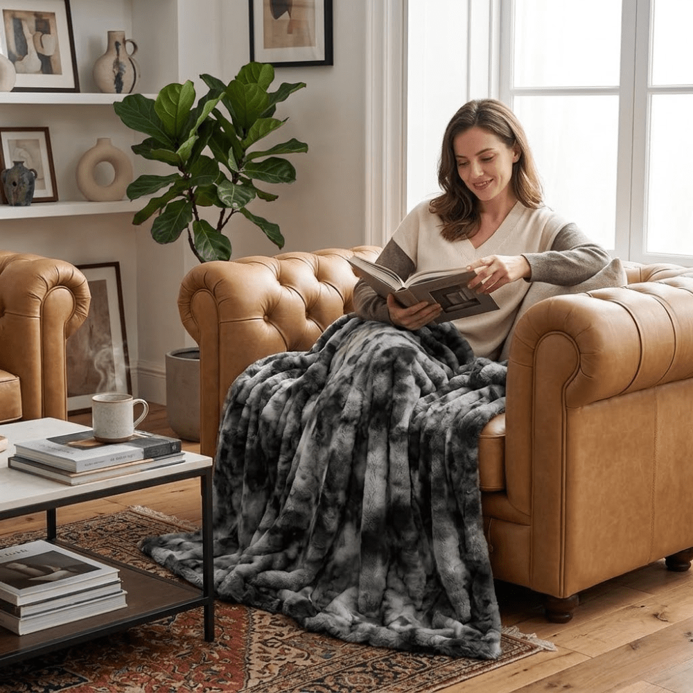 Evar | Coperta in Pile Double-Face in Sei Colori e Tre Dimensioni per Divano, Letto e Angolo Lettura