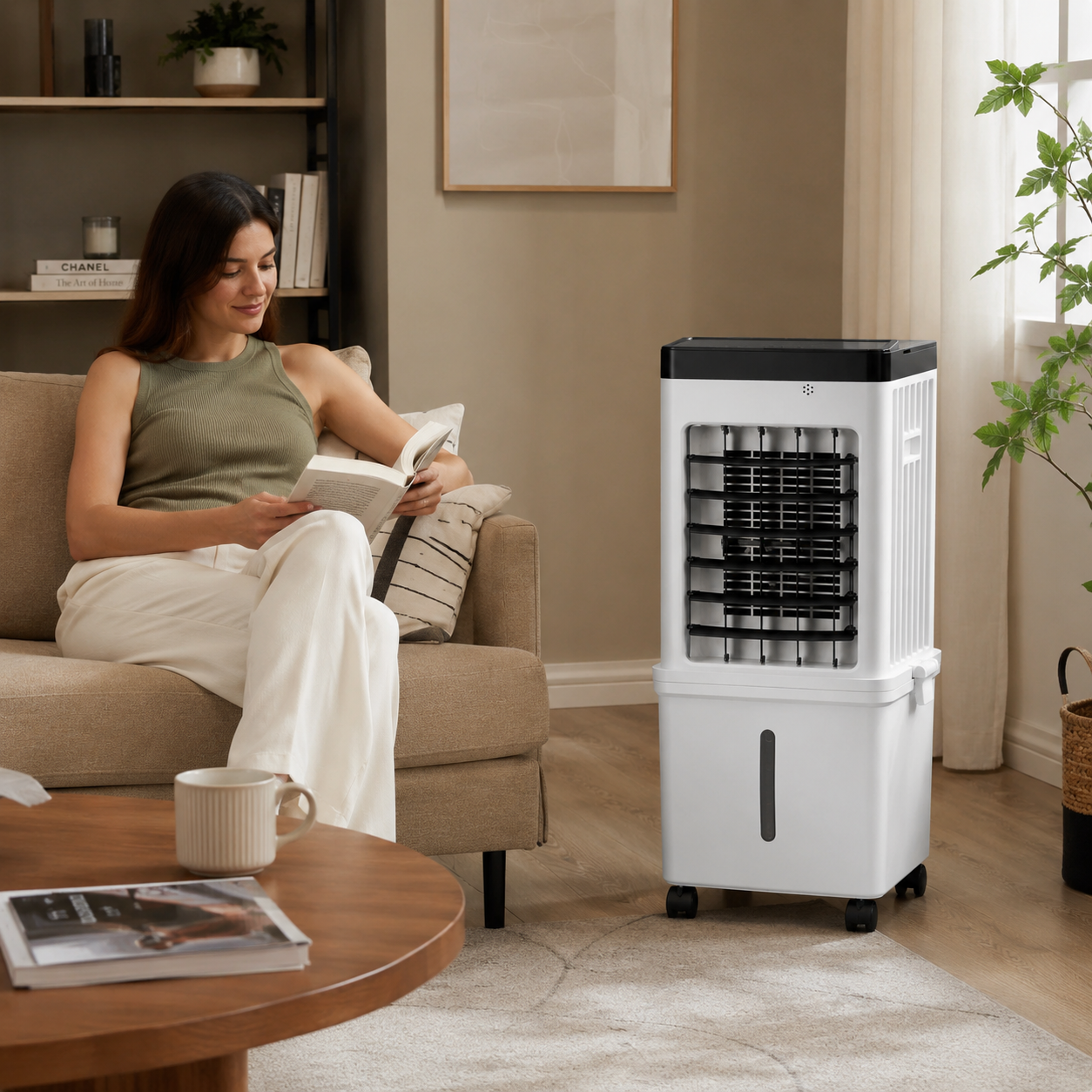 Portable Evaporative Swamp Cooler with 12-Hour Timer