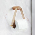 Porta Carta Igienica di Alta Qualità | Rovere e Pelle Sintetica | Design Minimalista per il Bagno