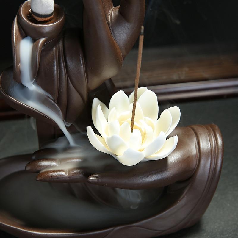Portacandele a Ritorno di Fumo Buddha Hand