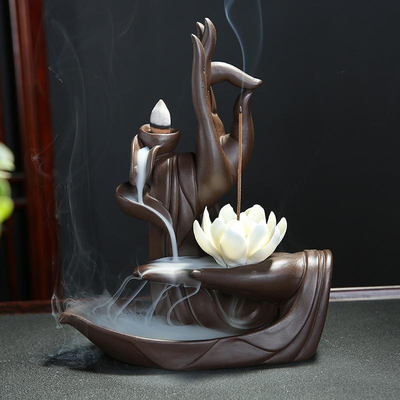 Portacandele a Ritorno di Fumo Buddha Hand