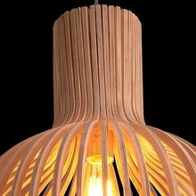 Lampada a sospensione in legno fatta a mano