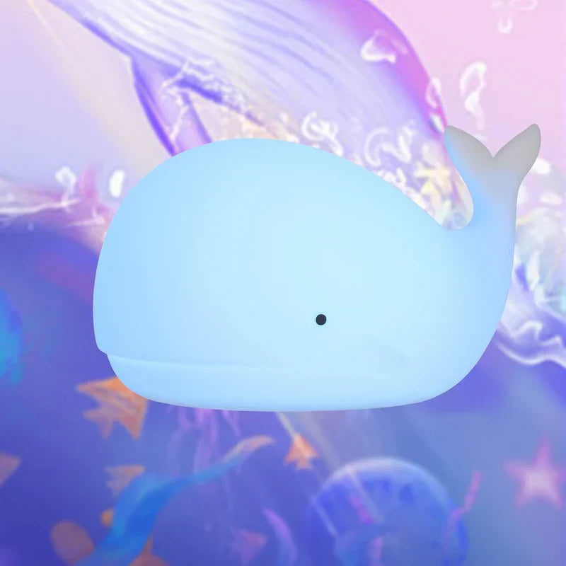 Carina lampada notturna a forma di balena con cambio colore - GlowWhale