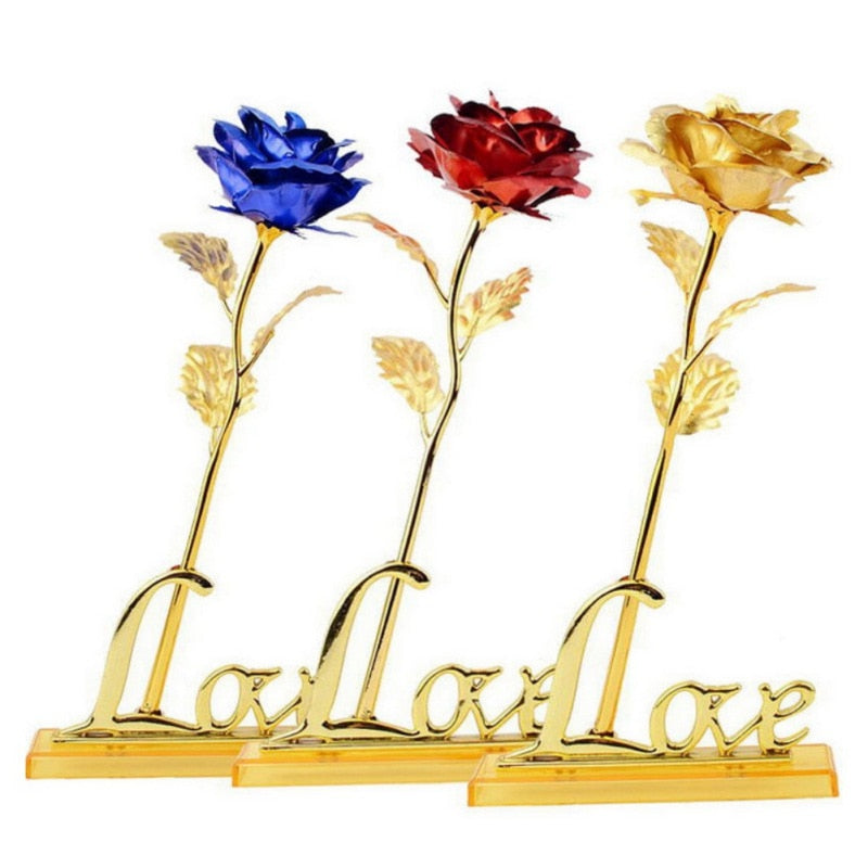 Rosa placcata in oro 24k | Inclusa certificato e lussuosa scatola regalo