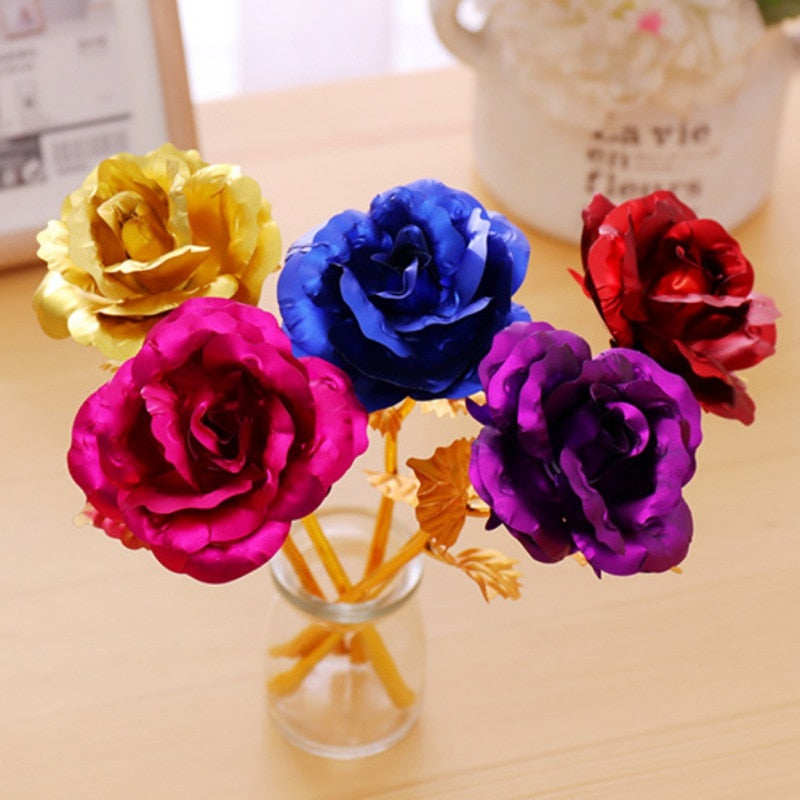 Rosa placcata in oro 24k | Inclusa certificato e lussuosa scatola regalo
