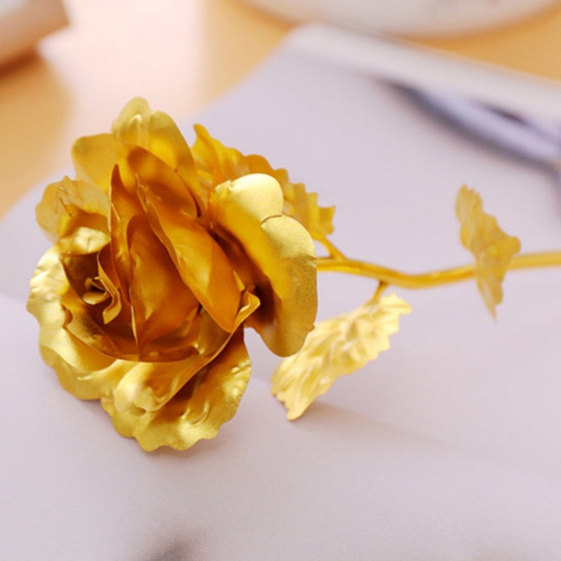 Rosa placcata in oro 24k | Inclusa certificato e lussuosa scatola regalo