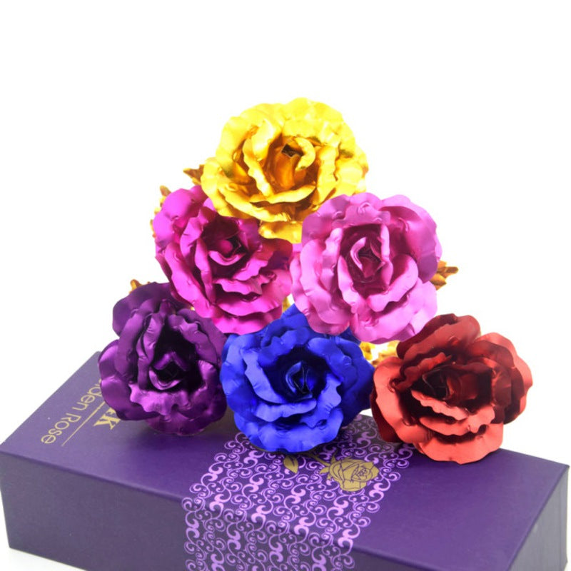 Rosa placcata in oro 24k | Inclusa certificato e lussuosa scatola regalo