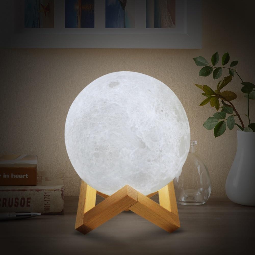Lampada LED notturna ricaricabile wireless a doppio colore a forma di luna piena