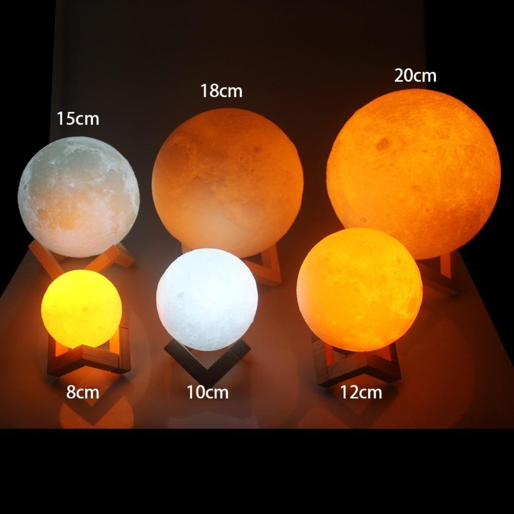 Lampada LED notturna ricaricabile wireless a doppio colore a forma di luna piena