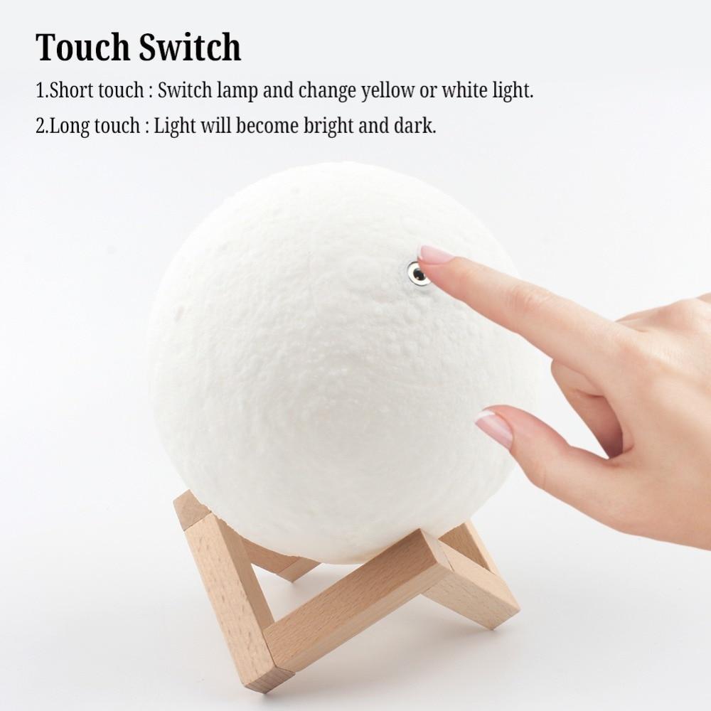 Lampada LED notturna ricaricabile wireless a doppio colore a forma di luna piena