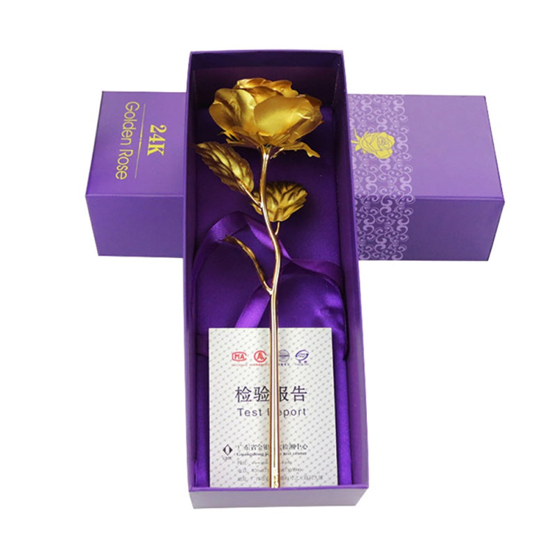 Rosa placcata in oro 24k | Inclusa certificato e lussuosa scatola regalo