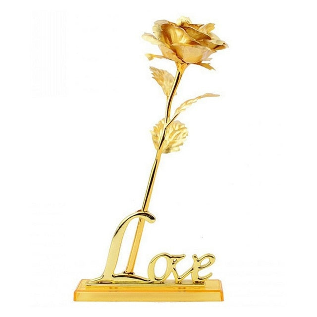 Rosa placcata in oro 24k | Inclusa certificato e lussuosa scatola regalo