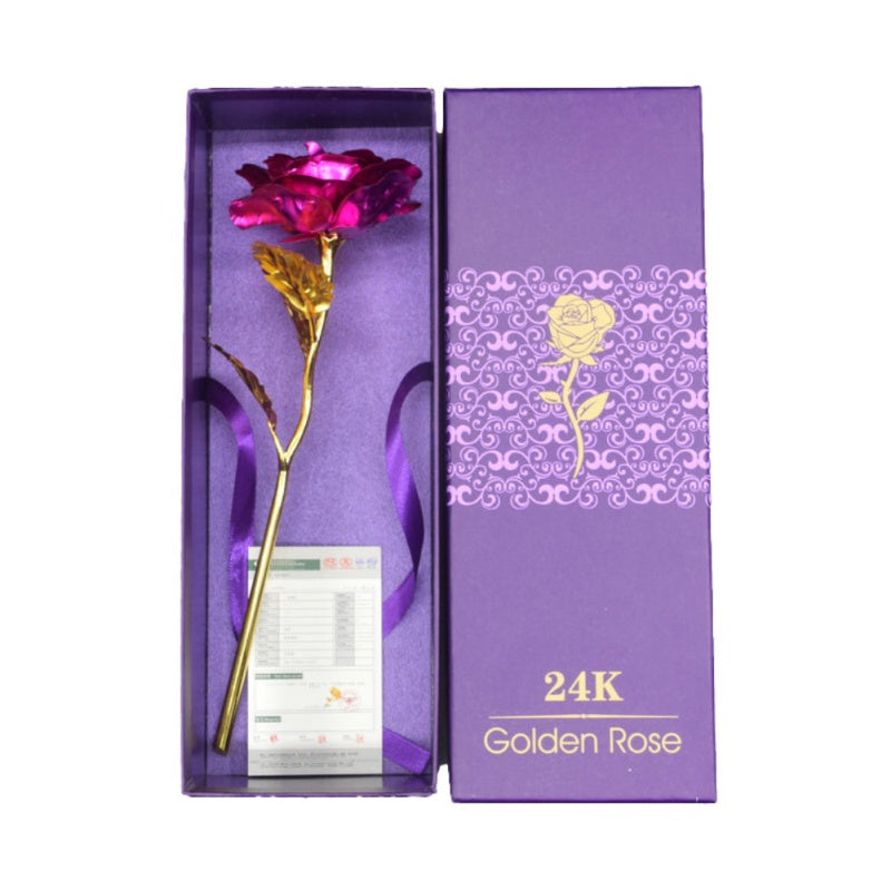 Rosa placcata in oro 24k | Inclusa certificato e lussuosa scatola regalo