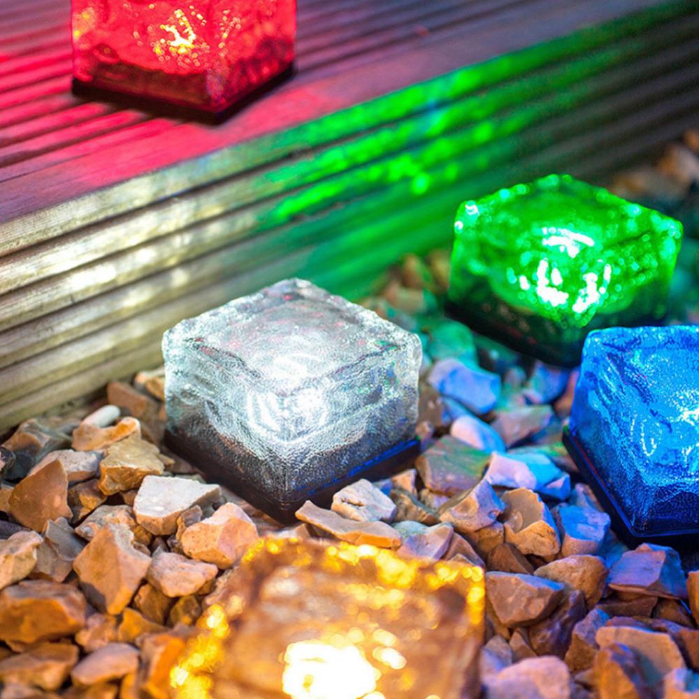 Luce Cubica da Giardino Solare con Effetto Onde d'Acqua a Cambio Colore