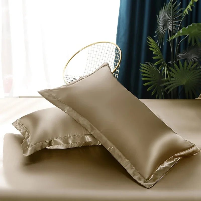 PURESATIN – Set di Biancheria da Letto in Seta Satinata Elegante con Tocco Morbido