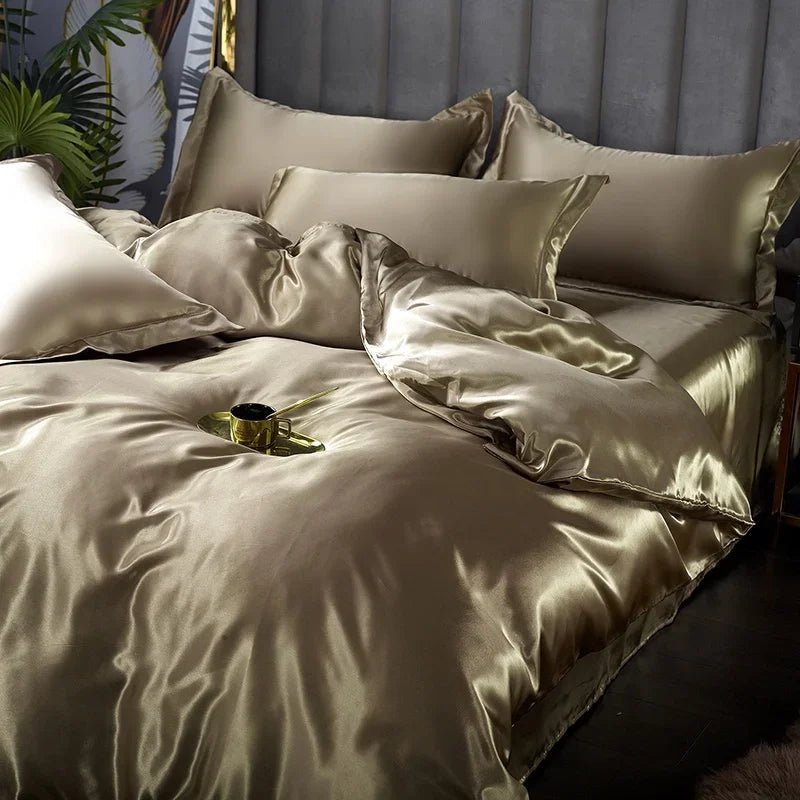 PURESATIN – Set di Biancheria da Letto in Seta Satinata Elegante con Tocco Morbido