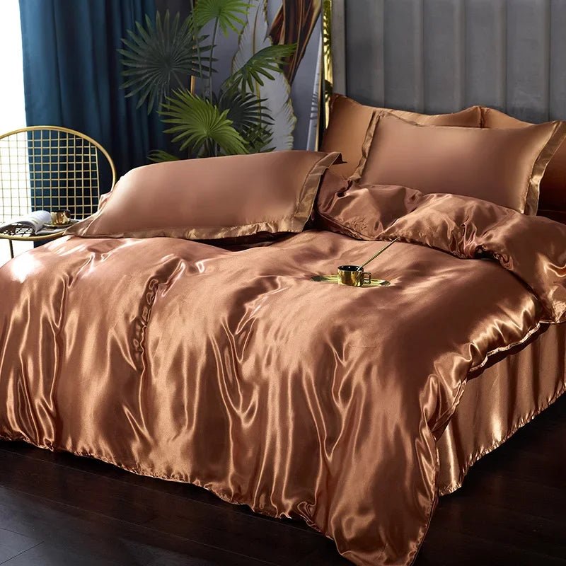 PURESATIN – Set di Biancheria da Letto in Seta Satinata Elegante con Tocco Morbido