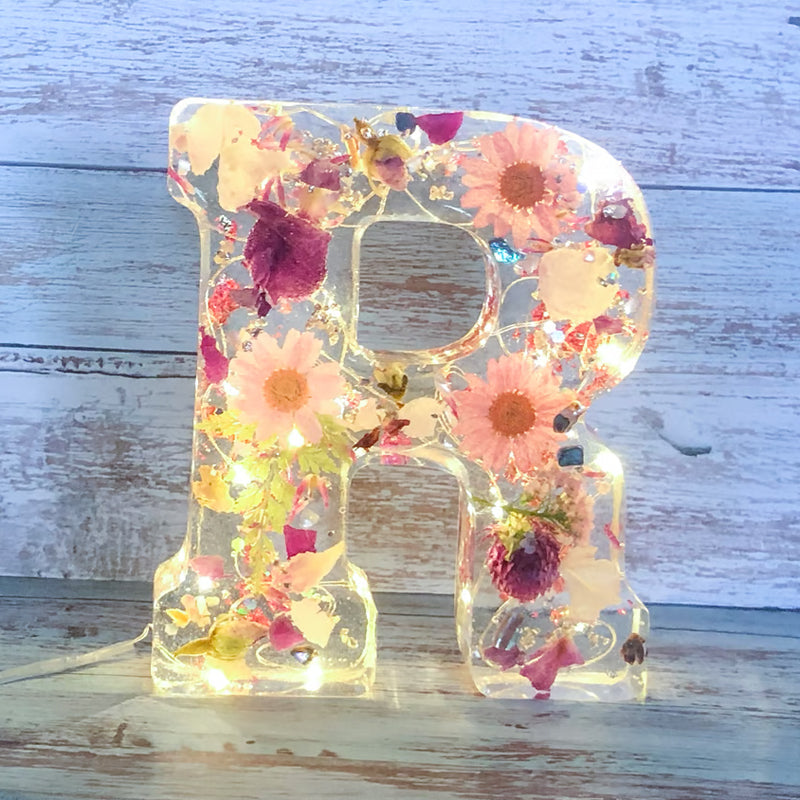 Lettere di Fiori Essiccati Luce Notturna
