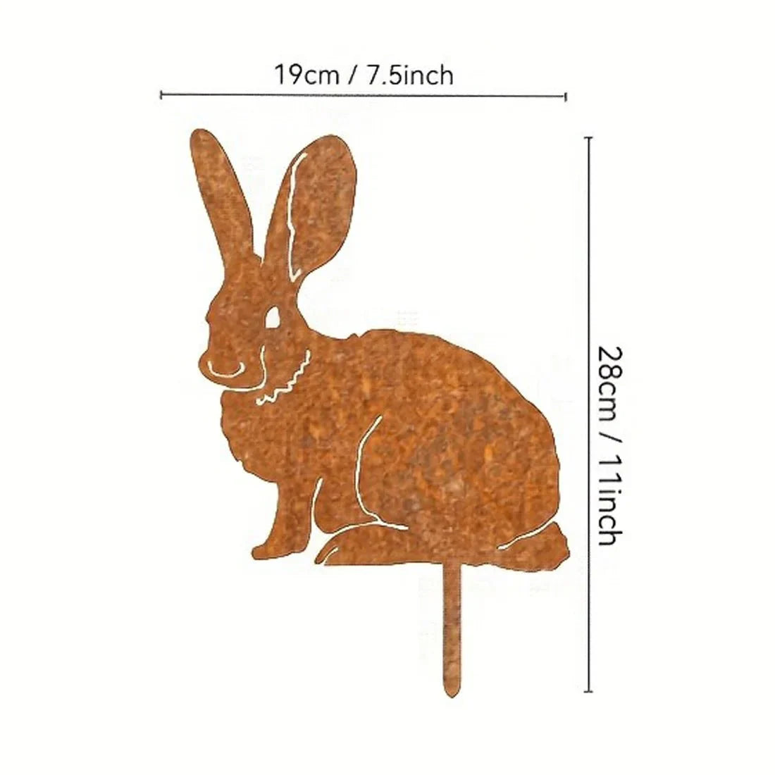 RABBITRAIL – Paletto da Giardino in Metallo Rustico a Forma di Coniglio per Decorazioni Esterne in Stile Country