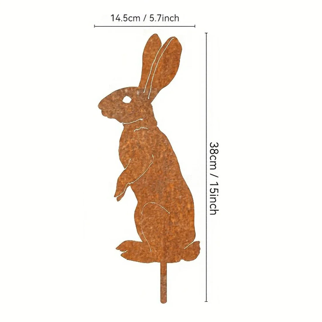 RABBITRAIL – Paletto da Giardino in Metallo Rustico a Forma di Coniglio per Decorazioni Esterne in Stile Country
