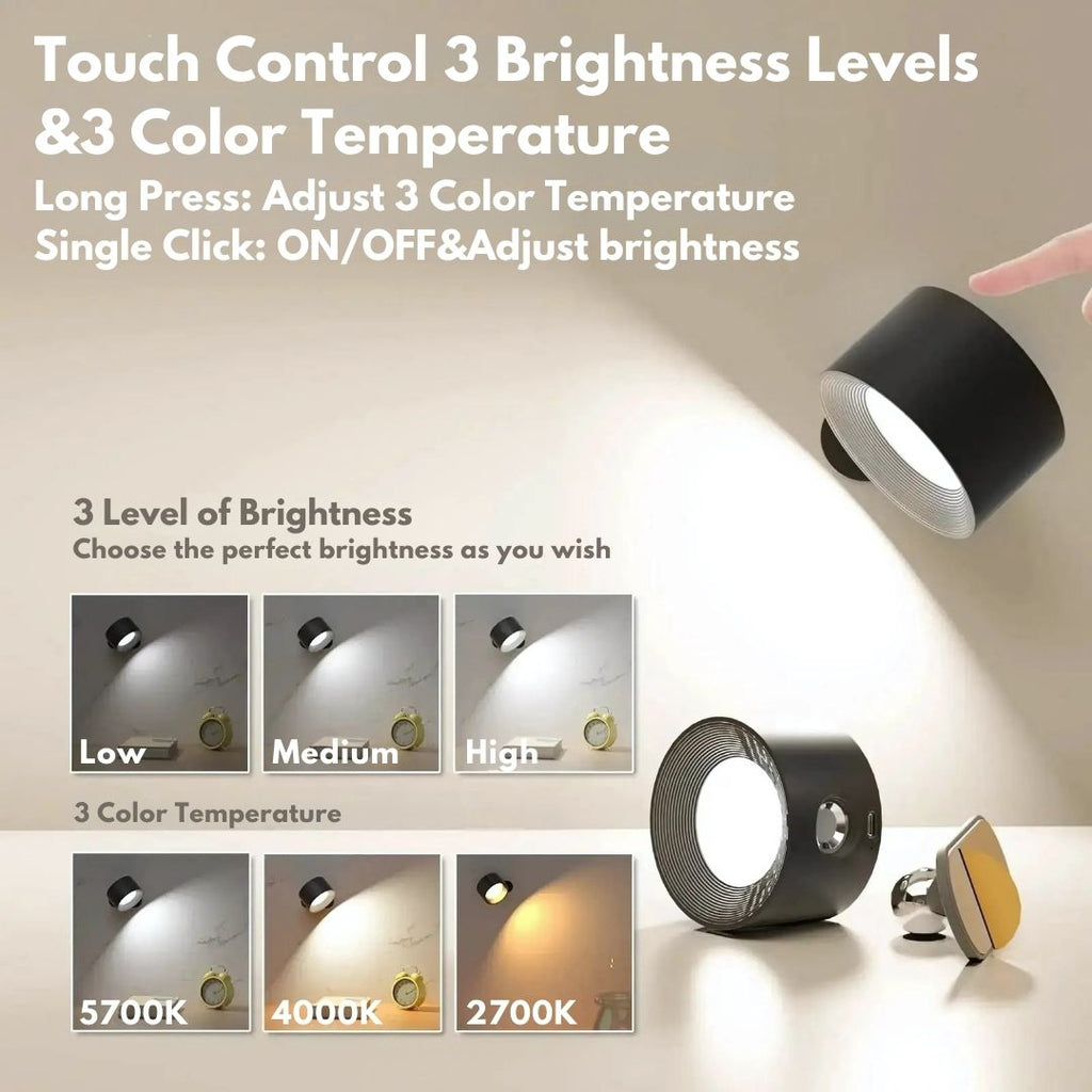 Versatile Rechargeable 360° Rotating Wall Light