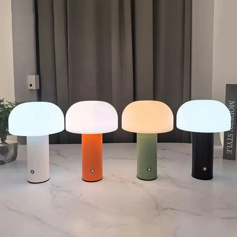 Rechargeable Mushroom LED Table Lamp with Touch Control