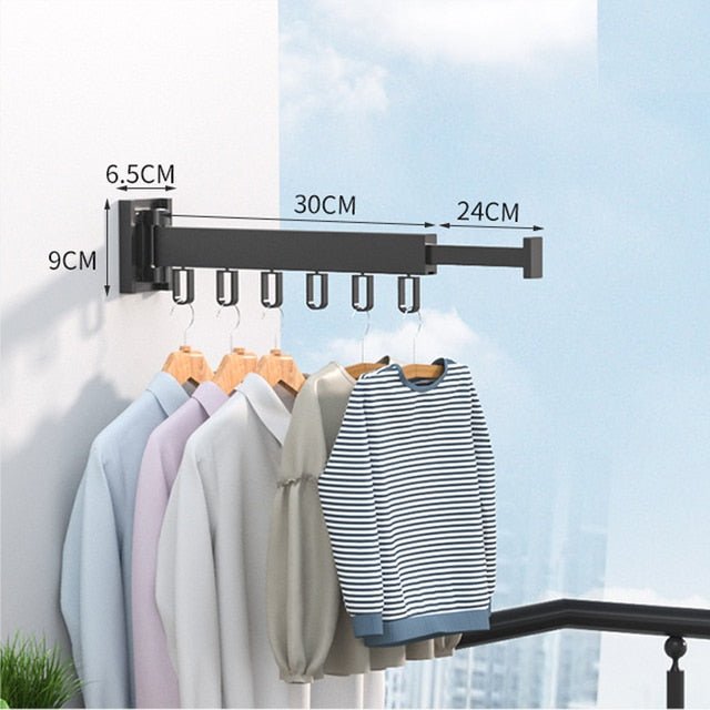 Stendino a Muro Estensibile per Abbigliamento con Design Salvaspazio e Robusto