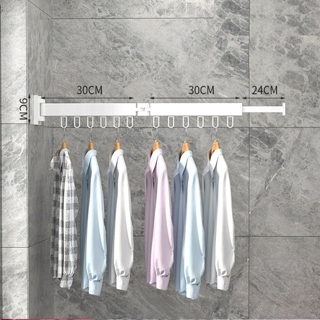 Stendino a Muro Estensibile per Abbigliamento con Design Salvaspazio e Robusto