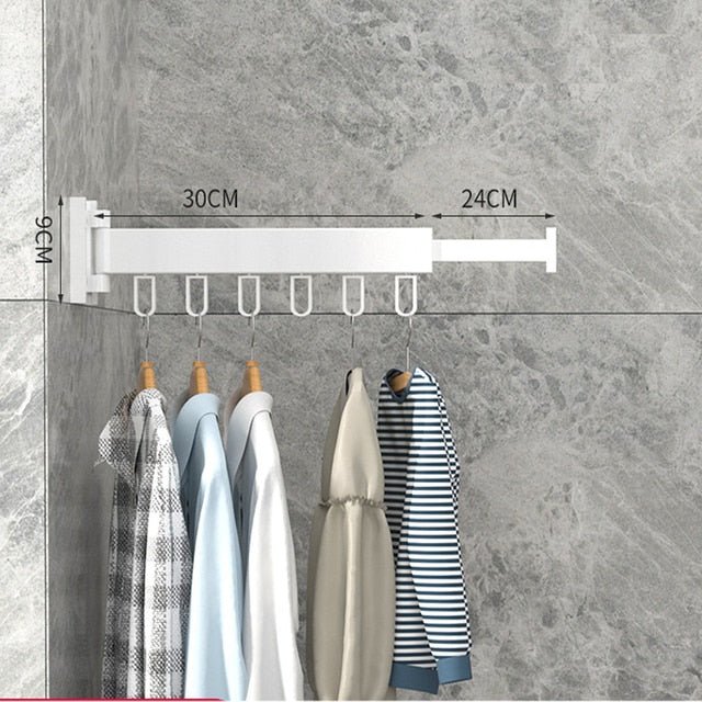Stendino a Muro Estensibile per Abbigliamento con Design Salvaspazio e Robusto