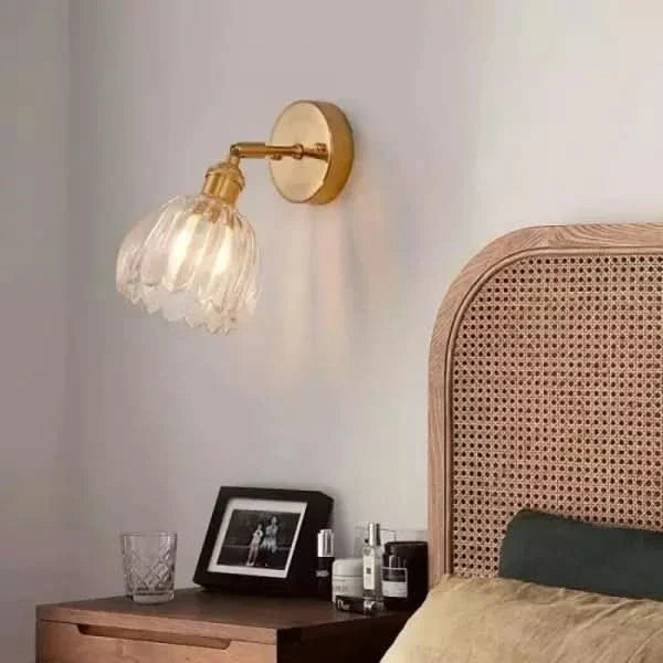 Lampada da Parete in Vetro Tulipano Vintage