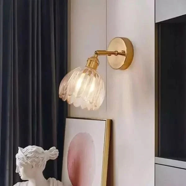Lampada da Parete in Vetro Tulipano Vintage