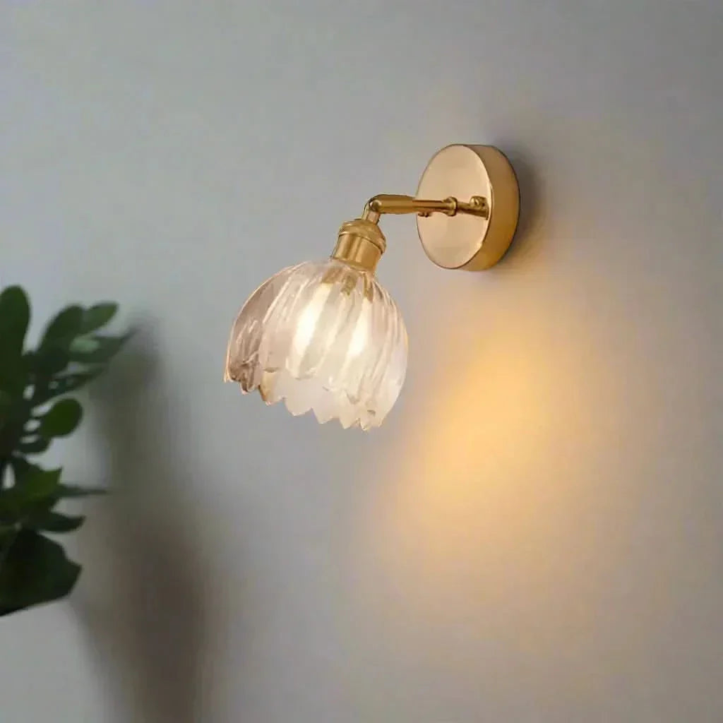 Lampada da Parete in Vetro Tulipano Vintage