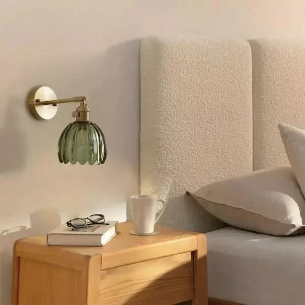 Lampada da Parete in Vetro Tulipano Vintage