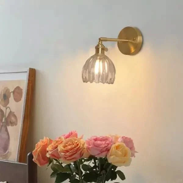 Lampada da Parete in Vetro Tulipano Vintage