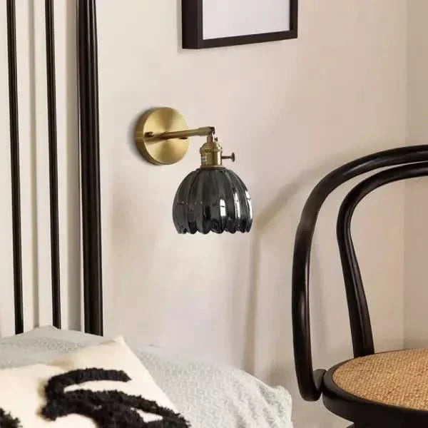 Lampada da Parete in Vetro Tulipano Vintage