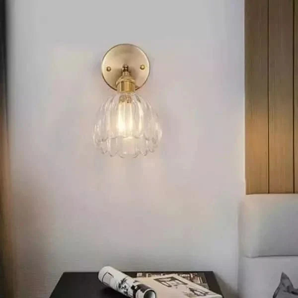 Lampada da Parete in Vetro Tulipano Vintage