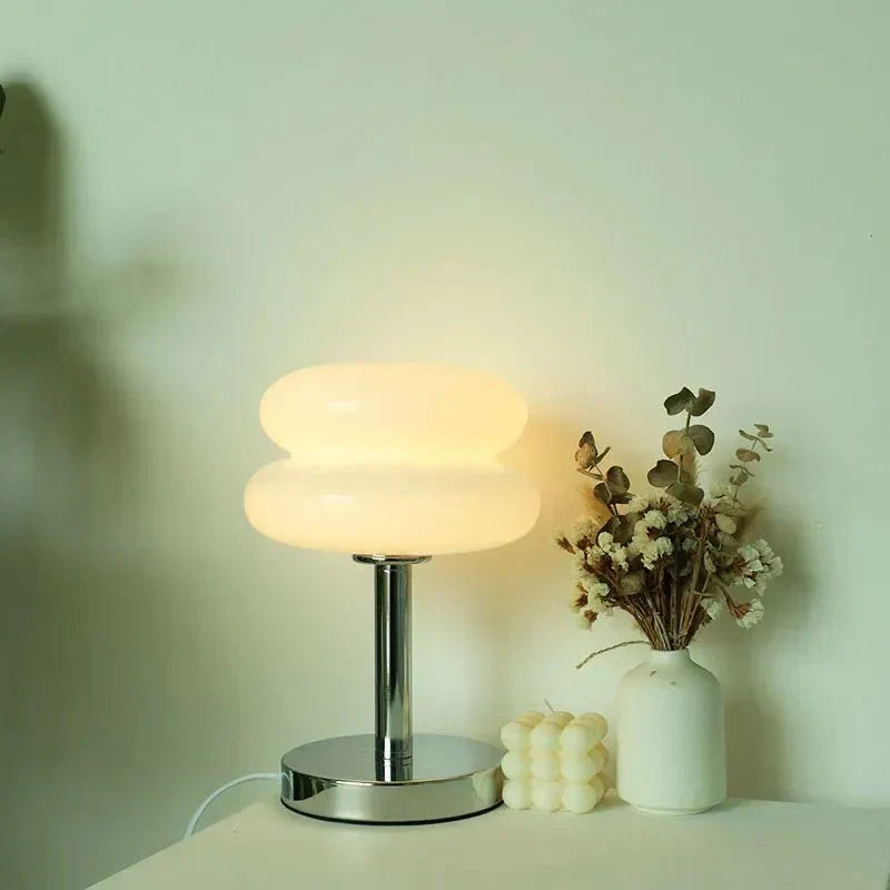Lampada da tavolo Macaron retro in vetro colorato