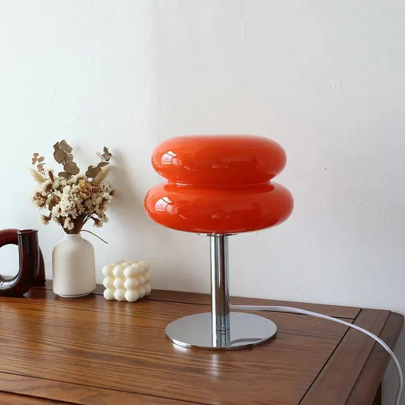 Lampada da tavolo Macaron retro in vetro colorato