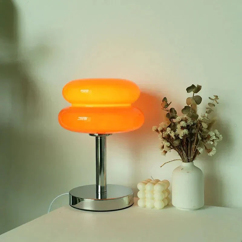 Lampada da tavolo Macaron retro in vetro colorato