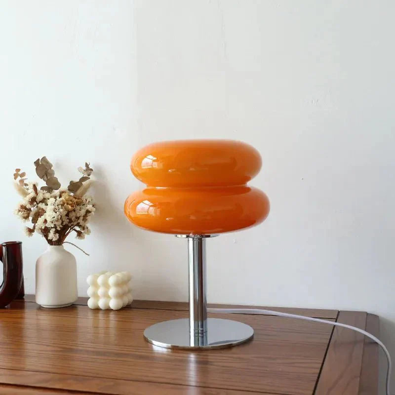 Lampada da tavolo Macaron retro in vetro colorato