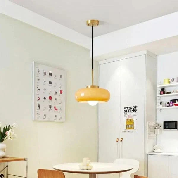 Lampadario Moderno in Rame e Vetro
