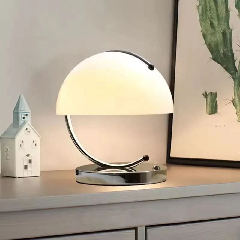 Lampada da Tavolo in Vetro a Forma di Fungo in Stile Danese