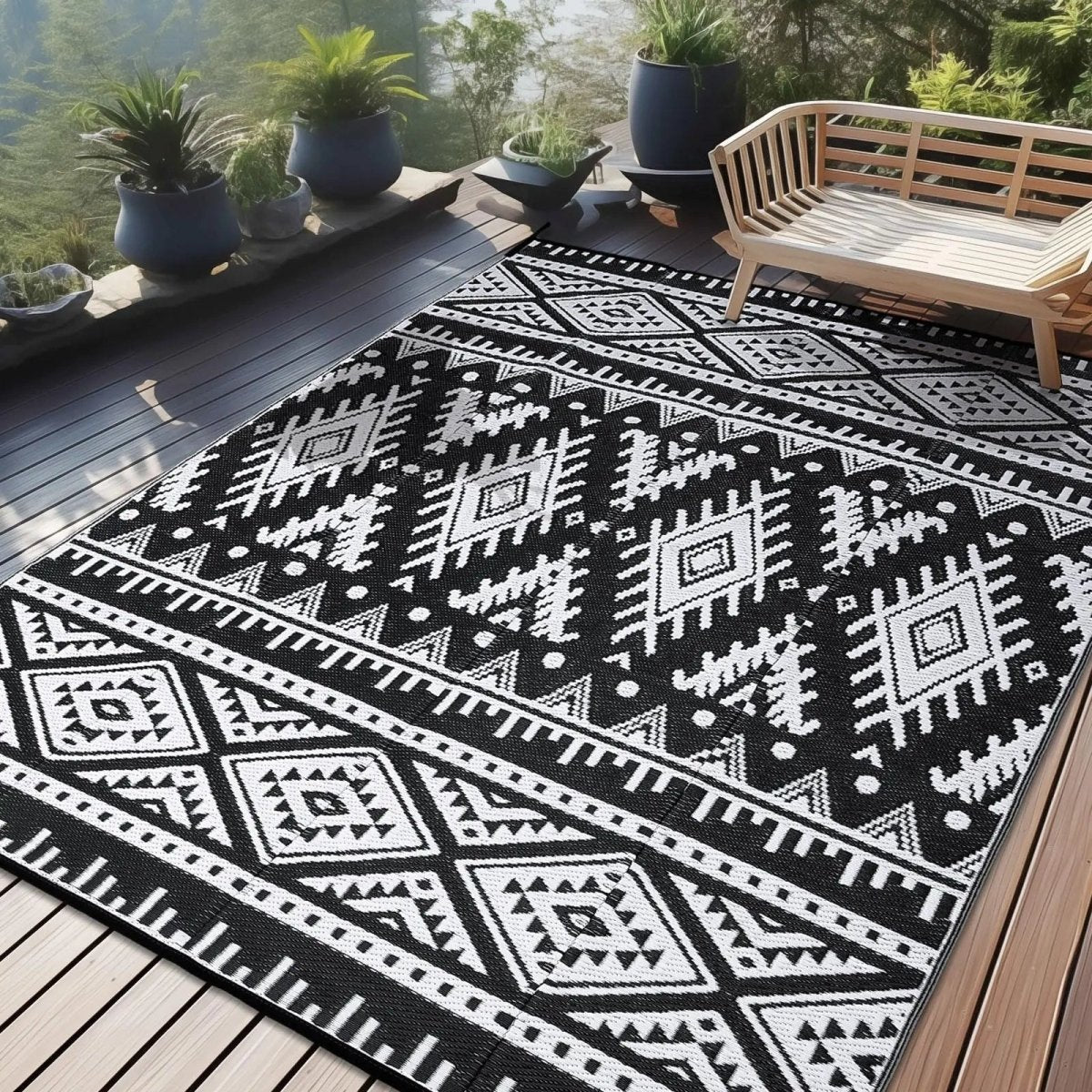 REVERSIC – Tappeto in plastica reversibile, impermeabile e durevole per esterni, ideale per patio e picnic