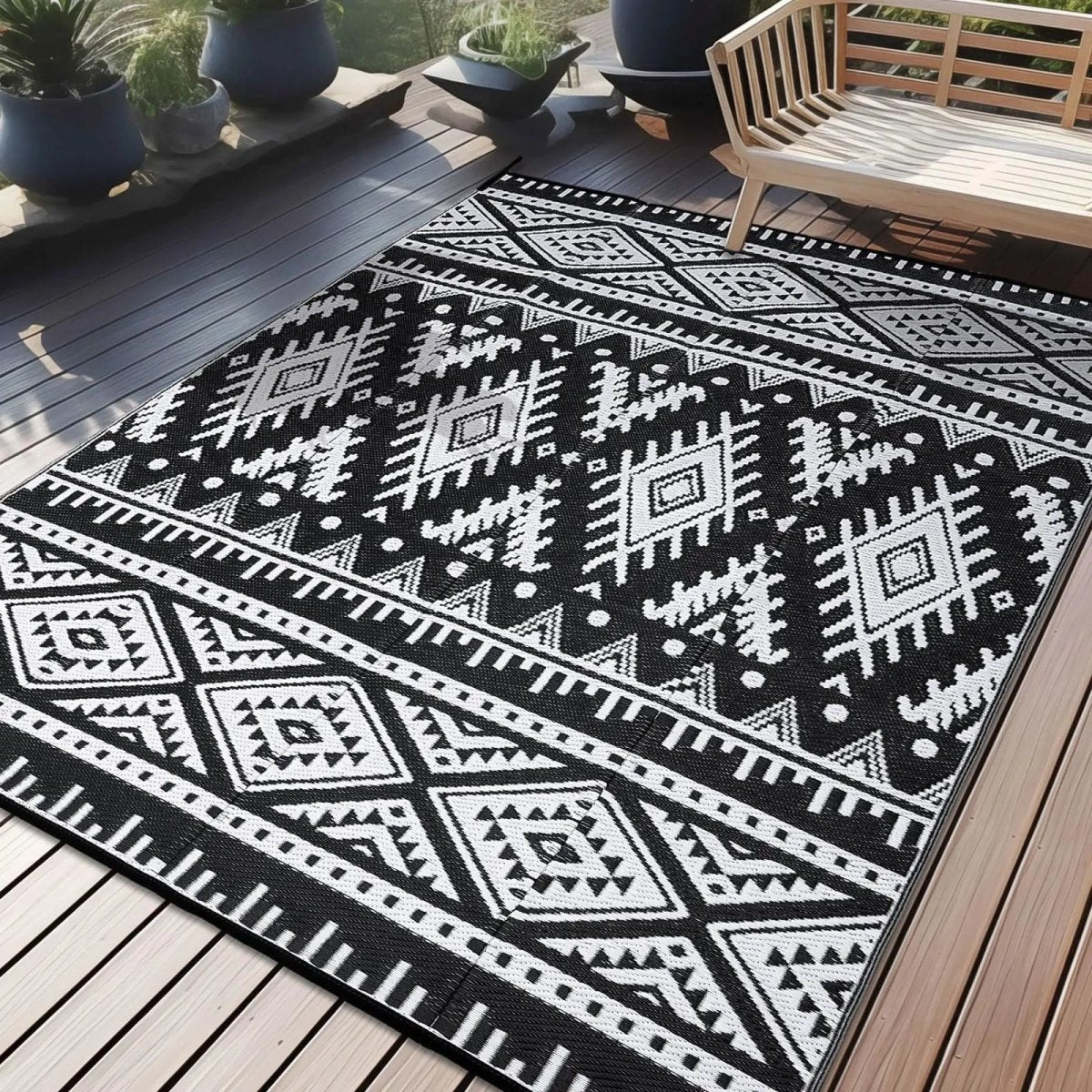 REVERSIC – Tappeto in plastica reversibile, impermeabile e durevole per esterni, ideale per patio e picnic