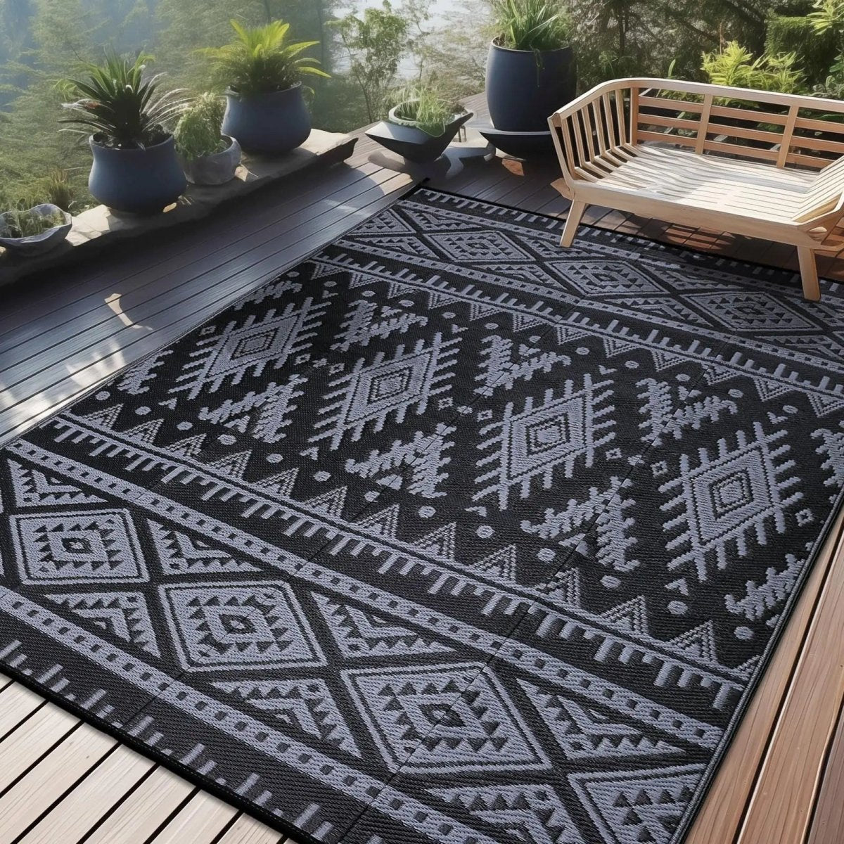 REVERSIC – Tappeto in plastica reversibile, impermeabile e durevole per esterni, ideale per patio e picnic