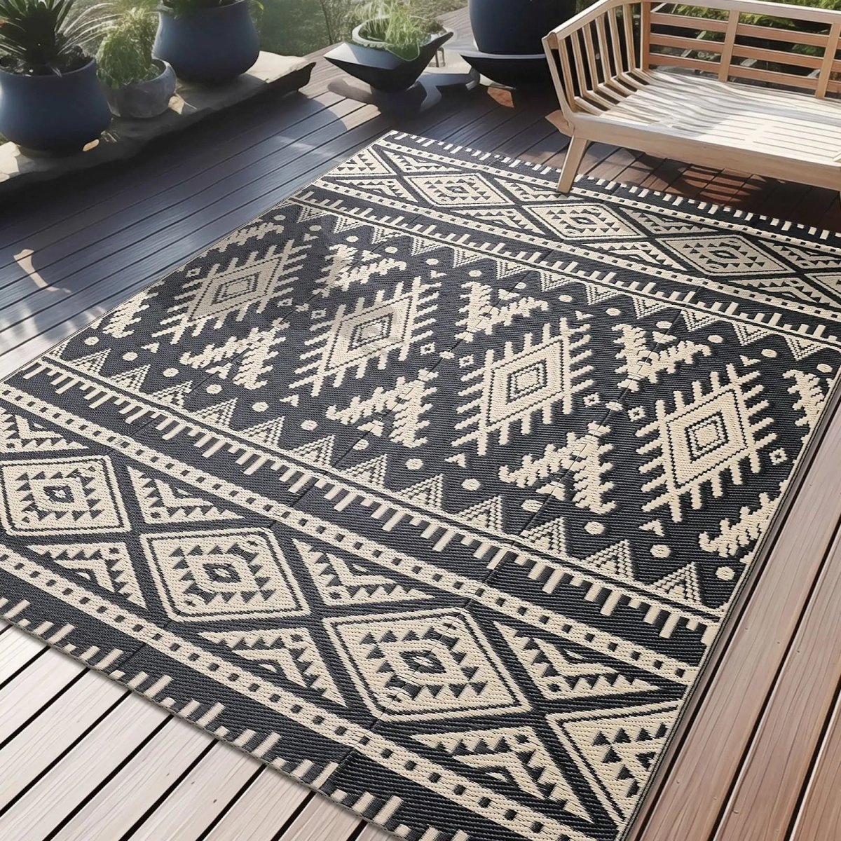 REVERSIC – Tappeto in plastica reversibile, impermeabile e durevole per esterni, ideale per patio e picnic