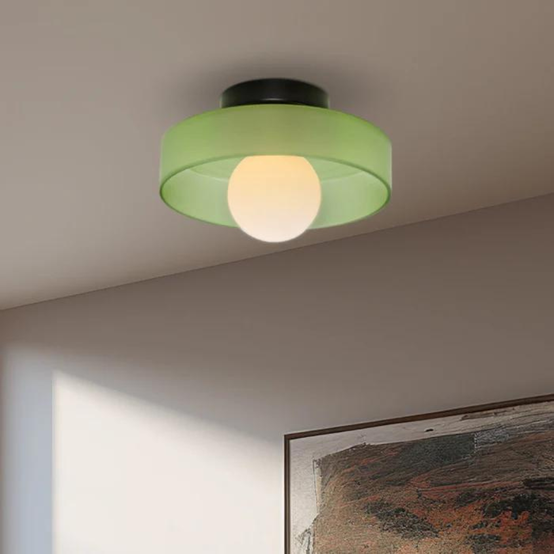 Lampada da soffitto rotonda con funzionalità elegante - LumiSphere