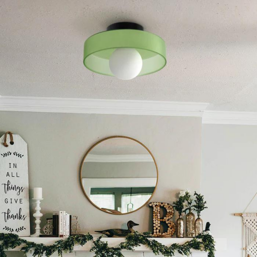 Lampada da soffitto rotonda con funzionalità elegante - LumiSphere