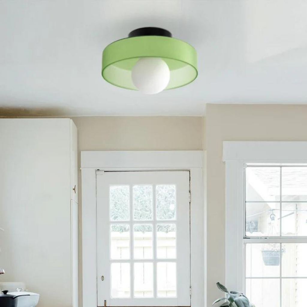Lampada da soffitto rotonda con funzionalità elegante - LumiSphere